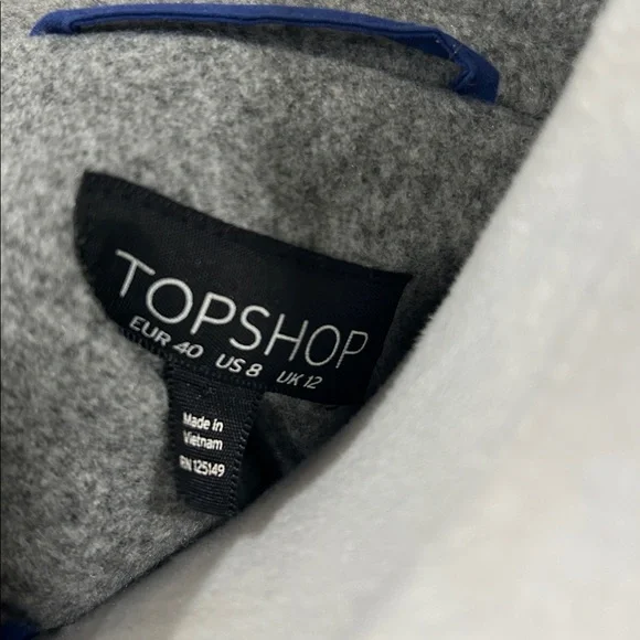 Topshop Longline Brushed One Button Blazer Coat With Wool in Gray Heather Sz 8 - Picture 2 of 11